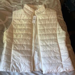 White puffer vest